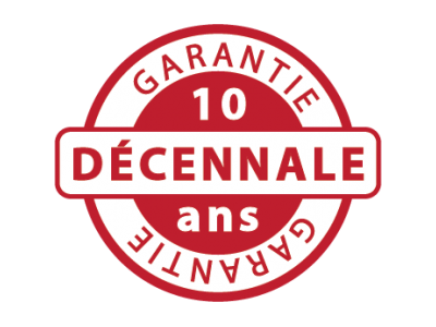 Illustration d'un badge sur lequel il est écrit : garantie décennale